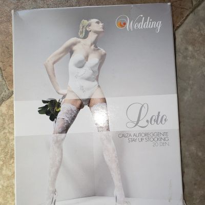 CAZZOLO GAETANO. STAY UP STOCKINGS. 20 DEN.  WHITE. SMALL. NEW